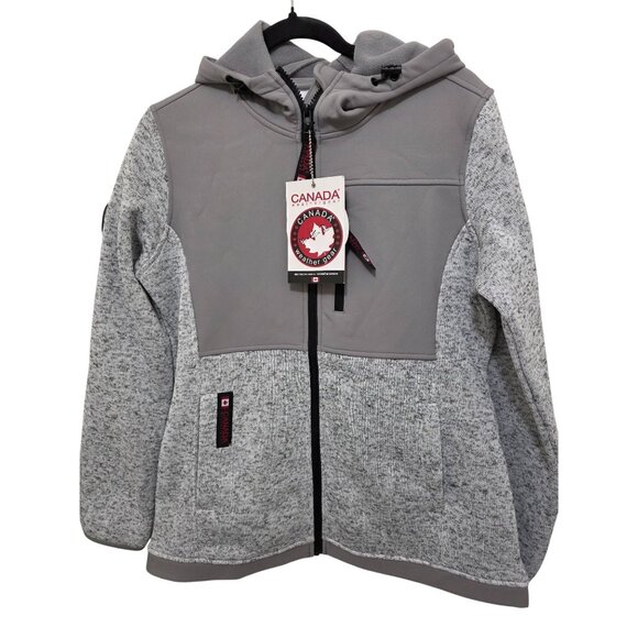 NWT Canada Weather Gear Women's Gray & Light Gray Full-Zip Hoodie Jacket Size s/ - Picture 1 of 10